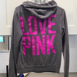 Gray pink brand zip up size small